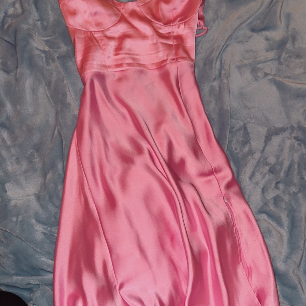 Zara Elegant Pink Satin Dress